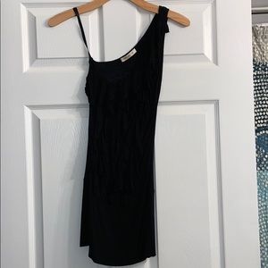 Arden B XS black one shoulder ruffle tunic
